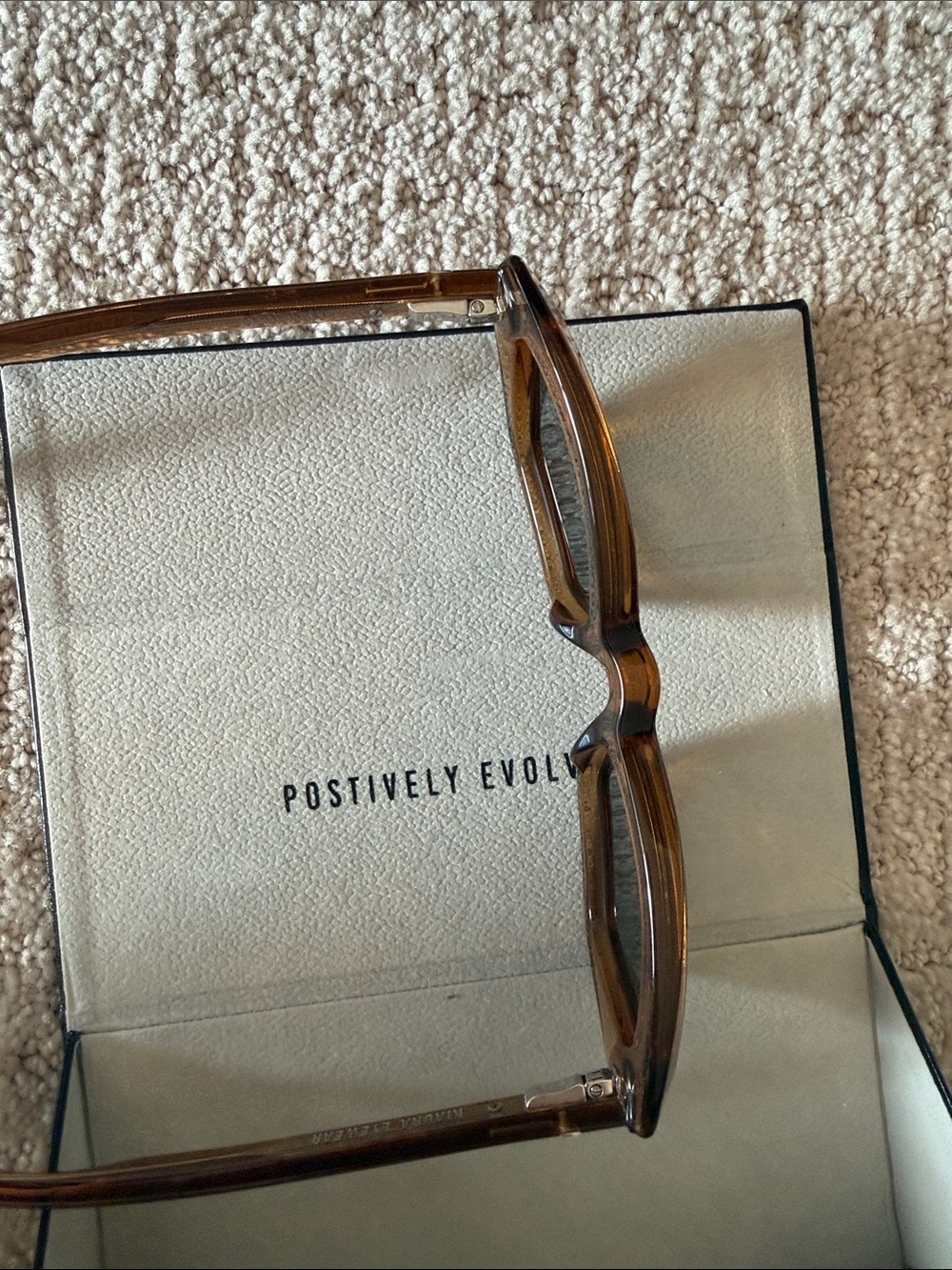 Amber Transparent Women's Sunglasses - Chic Cat-Eye Style - Picture 3 of 5